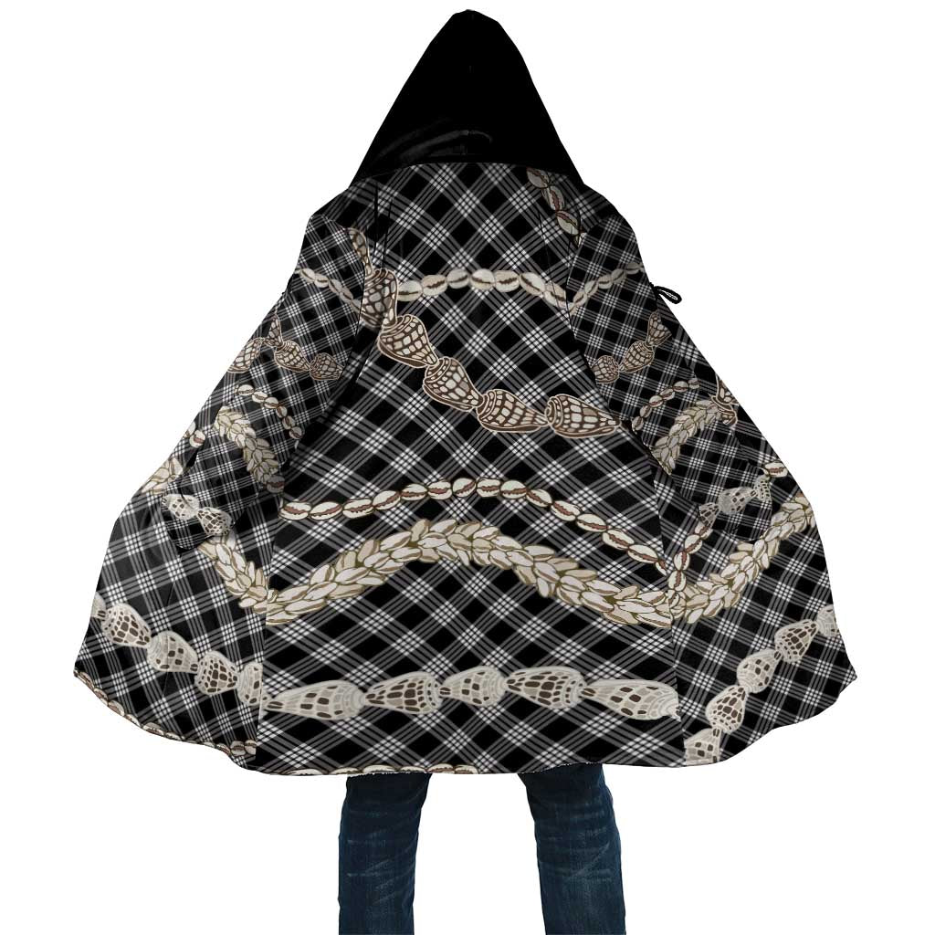 Black Aloha Hawaii Shell Lei Cloak Palaka Hebrew Cone Honey Cowrie Elegant Curves - Polynesian Pride