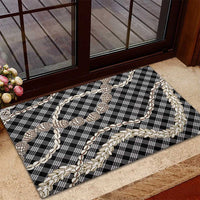 Black Aloha Hawaii Shell Lei Rubber Doormat Palaka Hebrew Cone Honey Cowrie Elegant Curves - Polynesian Pride