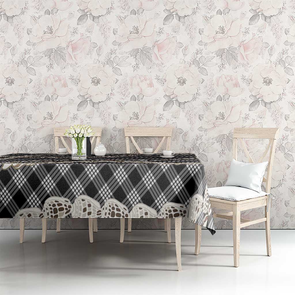 Black Aloha Hawaii Shell Lei Tablecloth Palaka Hebrew Cone Honey Cowrie Elegant Curves - Polynesian Pride