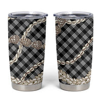 Black Aloha Hawaii Shell Lei Tumbler Cup Palaka Hebrew Cone Honey Cowrie Elegant Curves - Polynesian Pride