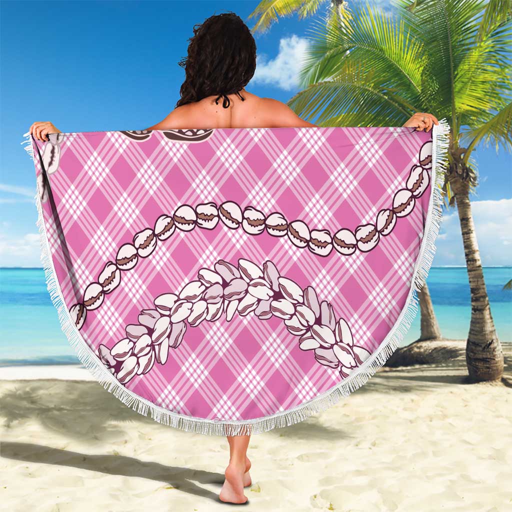Pink Aloha Hawaii Shell Lei Beach Blanket Palaka Hebrew Cone Honey Cowrie Elegant Curves - Polynesian Pride