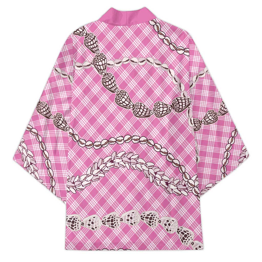 Pink Aloha Hawaii Shell Lei Kimono Palaka Hebrew Cone Honey Cowrie Elegant Curves - Polynesian Pride