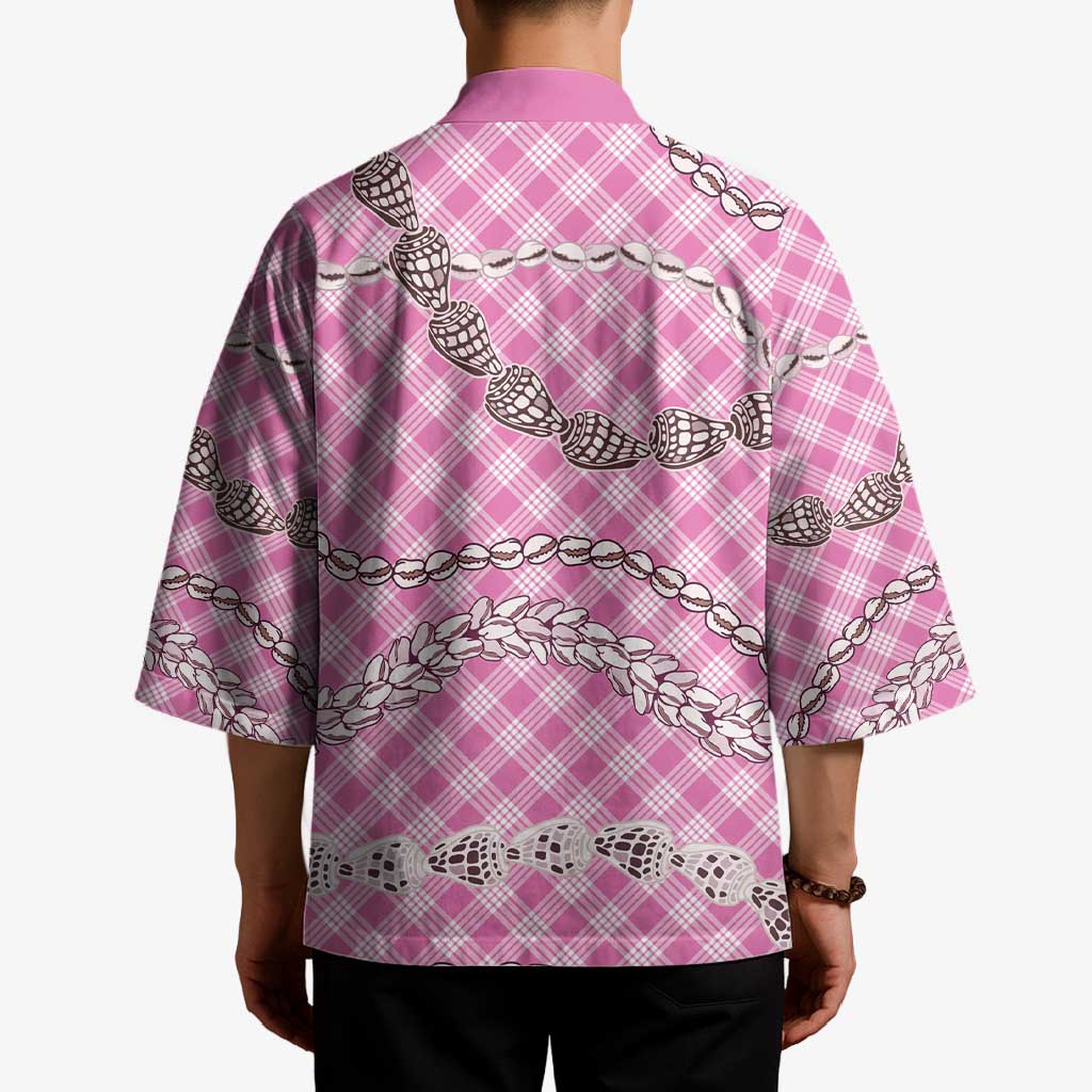 Pink Aloha Hawaii Shell Lei Kimono Palaka Hebrew Cone Honey Cowrie Elegant Curves - Polynesian Pride