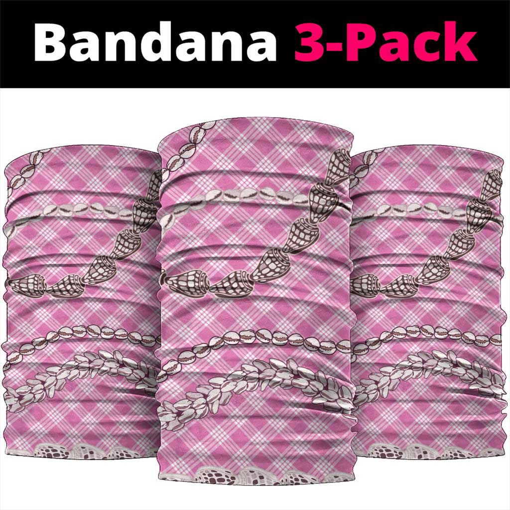 Pink Aloha Hawaii Shell Lei Neck Gaiter Palaka Hebrew Cone Honey Cowrie Elegant Curves - Polynesian Pride