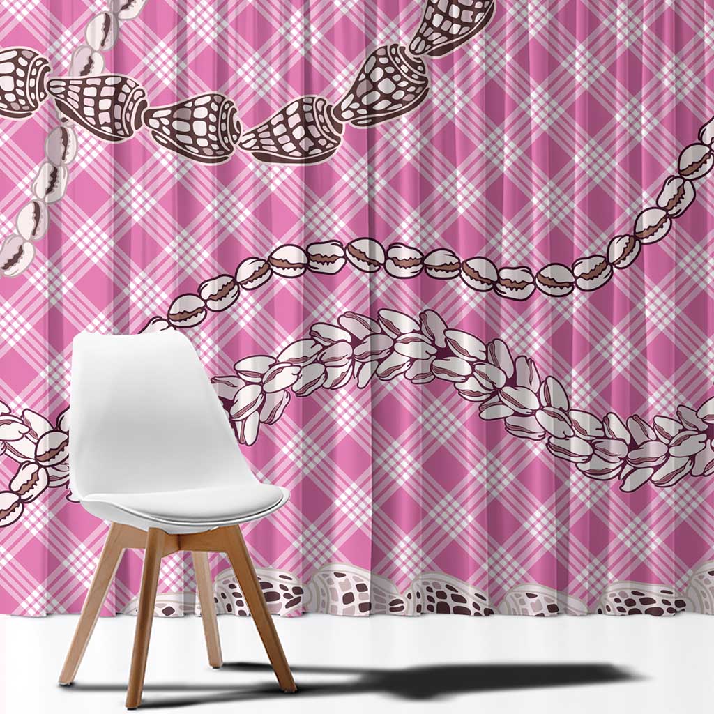 Pink Aloha Hawaii Shell Lei Window Curtain Palaka Hebrew Cone Honey Cowrie Elegant Curves - Polynesian Pride