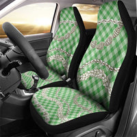 Green Aloha Hawaii Shell Lei Car Seat Cover Palaka Hebrew Cone Honey Cowrie Elegant Curves - Polynesian Pride