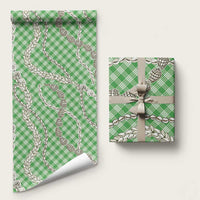 Green Aloha Hawaii Shell Lei Wrapping Paper Palaka Hebrew Cone Honey Cowrie Elegant Curves LT14 58" × 23" Green - Polynesian Pride