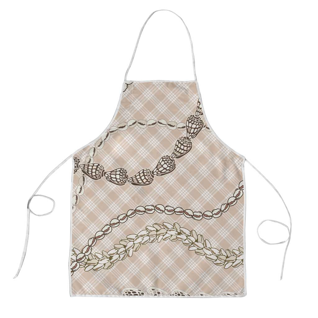 Beige Aloha Hawaii Shell Lei Apron Palaka Hebrew Cone Honey Cowrie Elegant Curves - Polynesian Pride