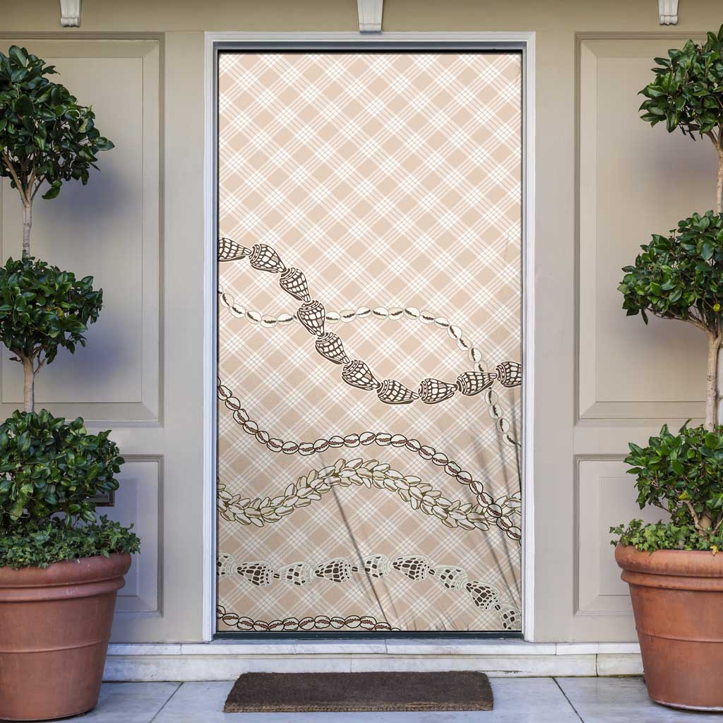 Beige Aloha Hawaii Shell Lei Door Cover Palaka Hebrew Cone Honey Cowrie Elegant Curves - Polynesian Pride