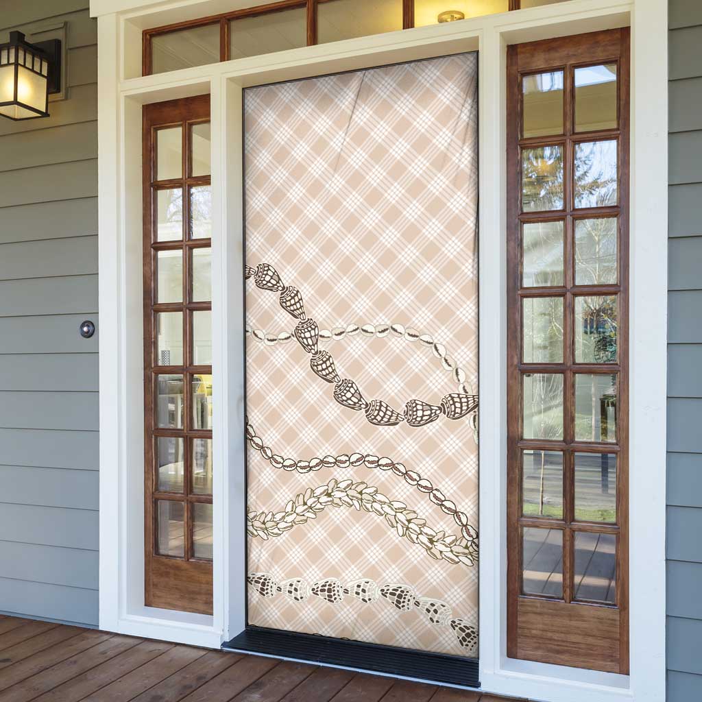 Beige Aloha Hawaii Shell Lei Door Cover Palaka Hebrew Cone Honey Cowrie Elegant Curves - Polynesian Pride