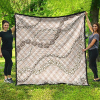 Beige Aloha Hawaii Shell Lei Quilt Palaka Hebrew Cone Honey Cowrie Elegant Curves - Polynesian Pride