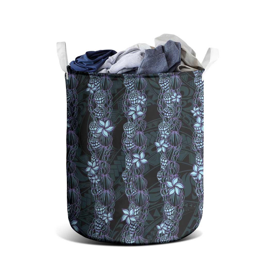 Purple Paradise Hawaii Shell Lei Laundry Basket Hawaiian Sunrise Shell Hebrew Cone Plumeria LT14 - Polynesian Pride