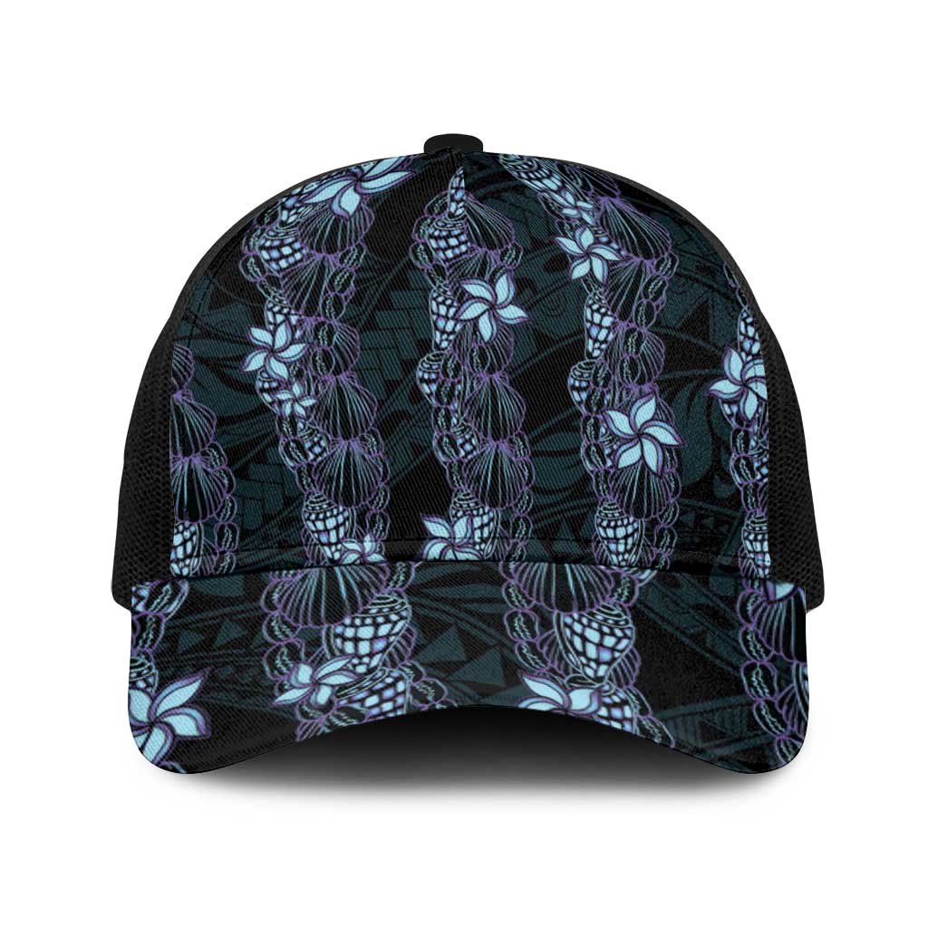 Purple Paradise Hawaii Shell Lei Baseball Net Cap Hawaiian Sunrise Shell Hebrew Cone Plumeria - Polynesian Pride