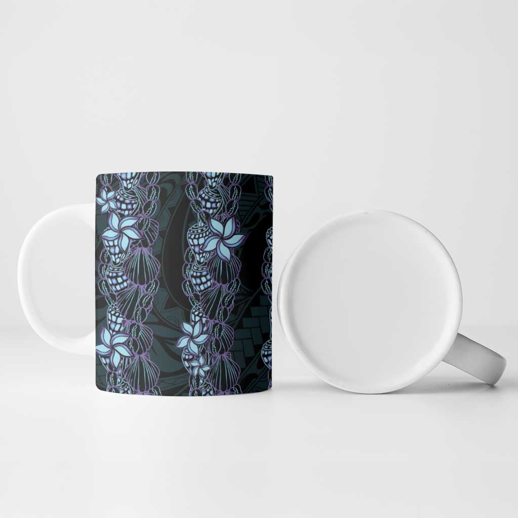 Purple Paradise Hawaii Shell Lei Ceramic Mug Hawaiian Sunrise Shell Hebrew Cone Plumeria - Polynesian Pride