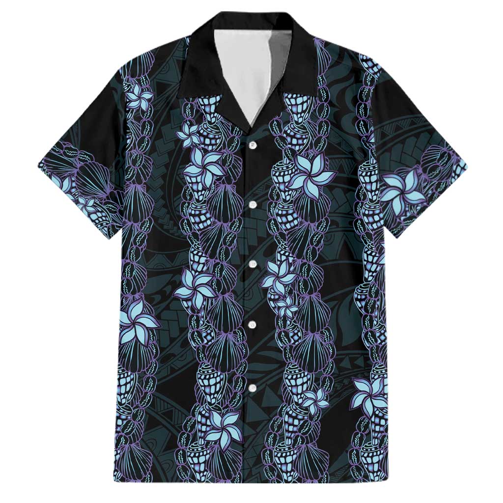 Purple Paradise Hawaii Shell Lei Family Matching Puletasi and Hawaiian Shirt Hawaiian Sunrise Shell Hebrew Cone Plumeria - Polynesian Pride