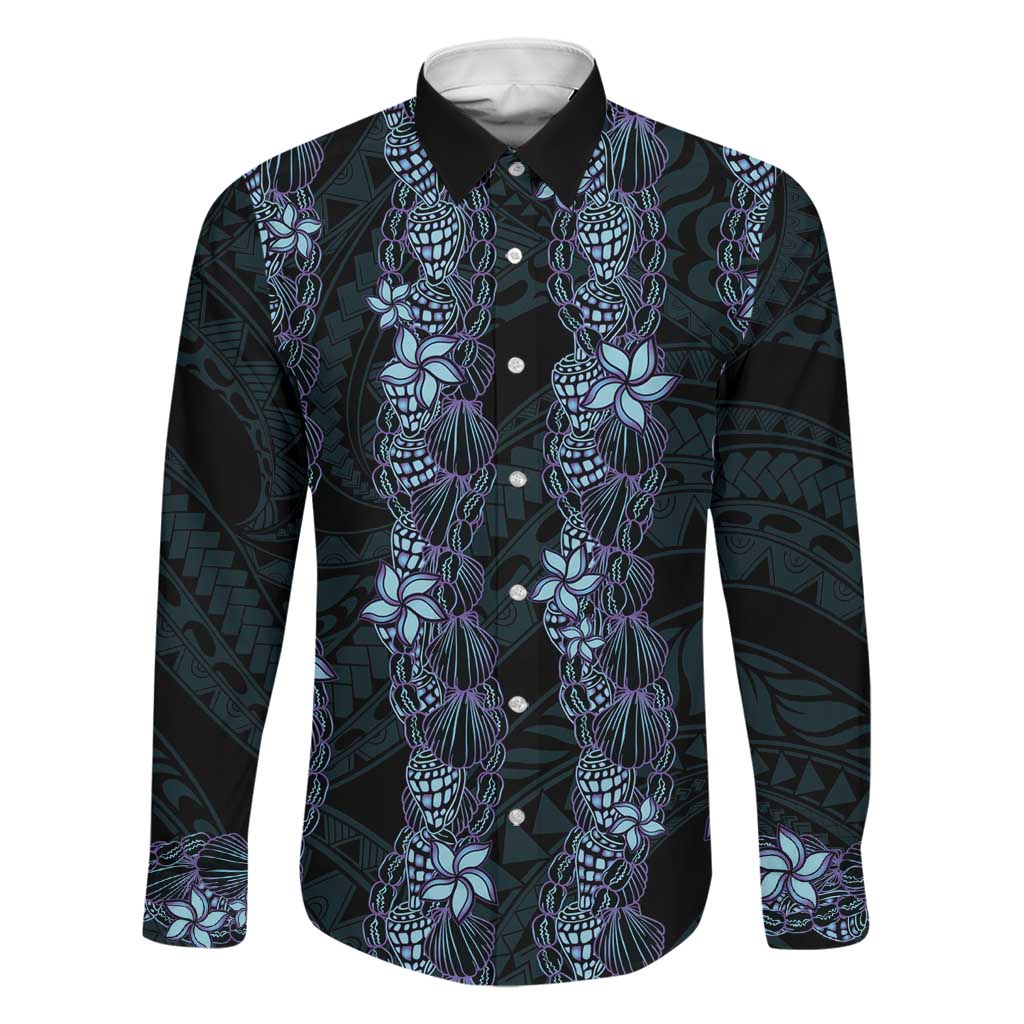 Purple Paradise Hawaii Shell Lei Family Matching Puletasi and Hawaiian Shirt Hawaiian Sunrise Shell Hebrew Cone Plumeria - Polynesian Pride