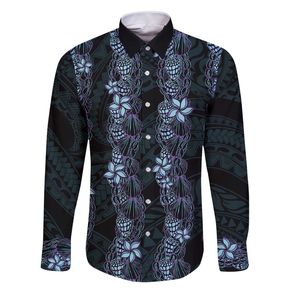 Purple Paradise Hawaii Shell Lei Family Matching Short Sleeve Bodycon Dress and Hawaiian Shirt Hawaiian Sunrise Shell Hebrew Cone Plumeria - Polynesian Pride