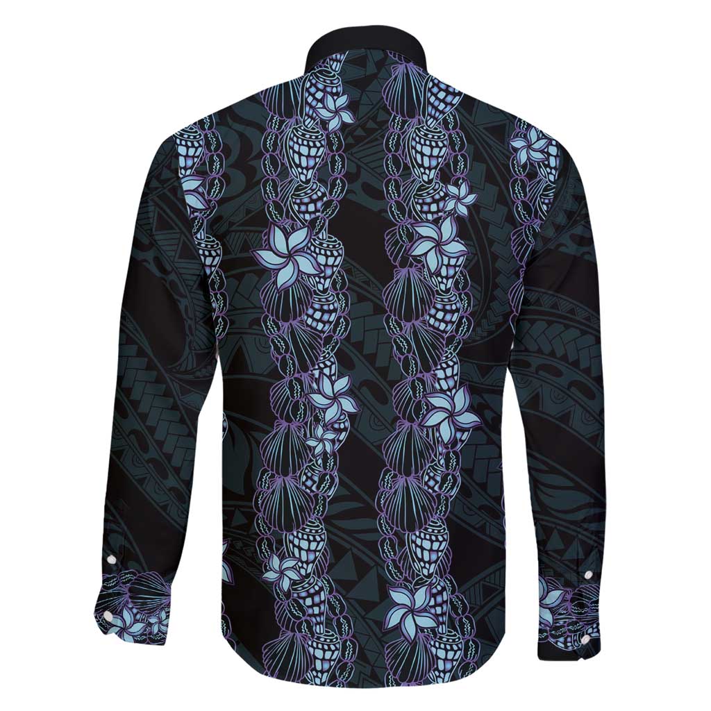 Purple Paradise Hawaii Shell Lei Family Matching Short Sleeve Bodycon Dress and Hawaiian Shirt Hawaiian Sunrise Shell Hebrew Cone Plumeria - Polynesian Pride