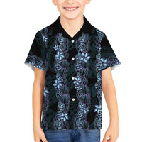 Purple Paradise Hawaii Shell Lei Kid Hawaiian Shirt Hawaiian Sunrise Shell Hebrew Cone Plumeria LT14 Kid Purple - Polynesian Pride