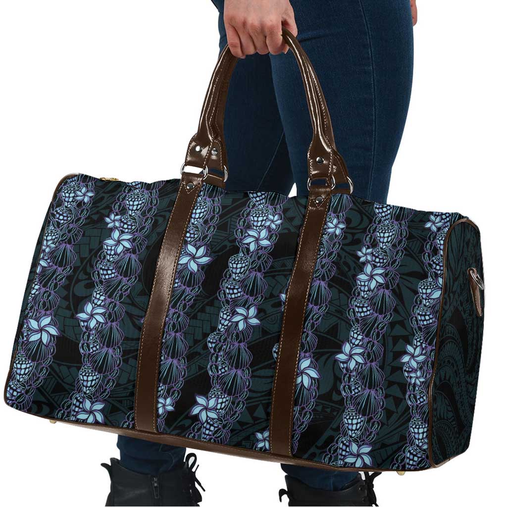 Purple Paradise Hawaii Shell Lei Travel Bag Hawaiian Sunrise Shell Hebrew Cone Plumeria - Polynesian Pride