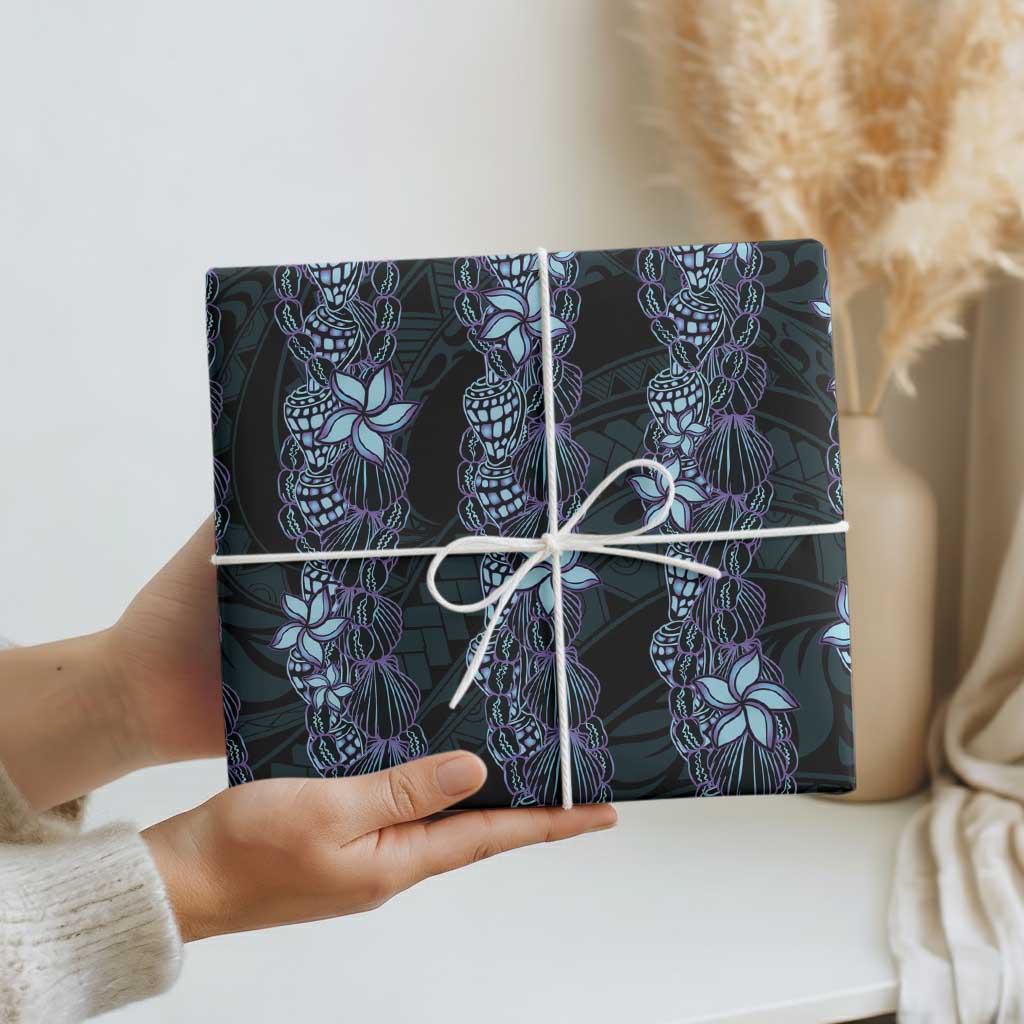 Purple Paradise Hawaii Shell Lei Wrapping Paper Hawaiian Sunrise Shell Hebrew Cone Plumeria LT14 - Polynesian Pride
