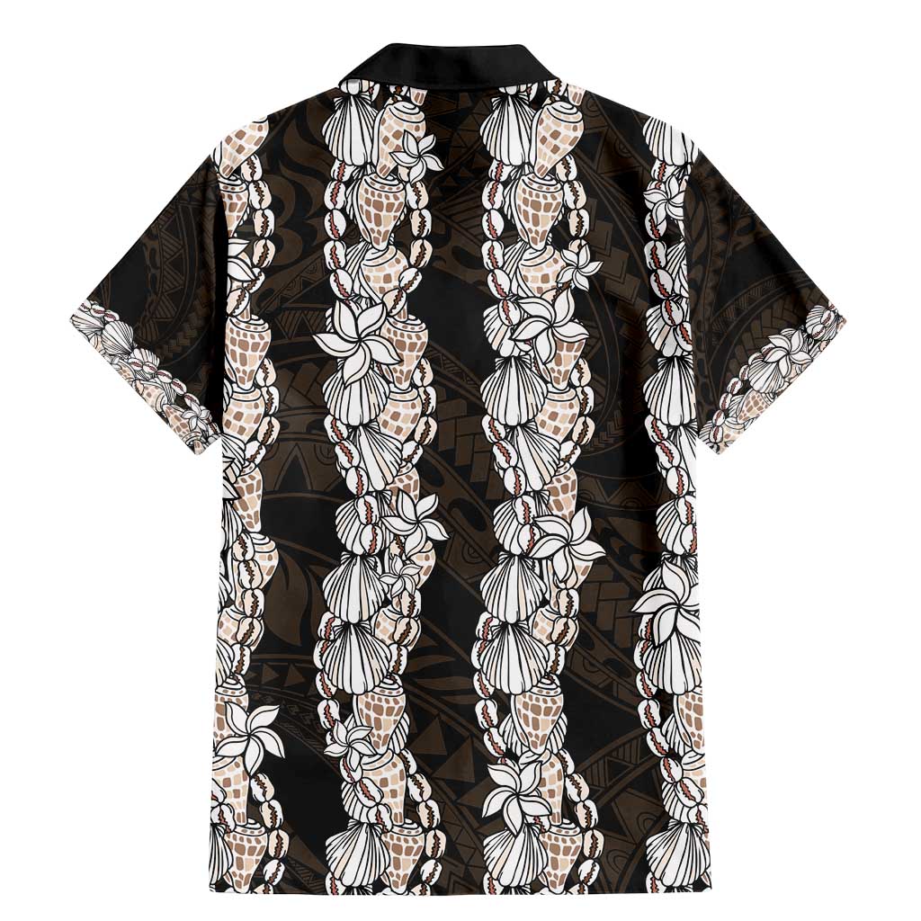 Black and Beige Hawaii Shell Lei Family Matching Mermaid Dress and Hawaiian Shirt Hawaiian Sunrise Shell Hebrew Cone Plumeria - Polynesian Pride