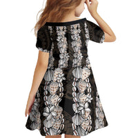 Black and Beige Hawaii Shell Lei Family Matching Tank Maxi Dress and Hawaiian Shirt Hawaiian Sunrise Shell Hebrew Cone Plumeria - Polynesian Pride