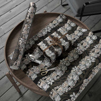 Black and Beige Hawaii Shell Lei Wrapping Paper Hawaiian Sunrise Shell Hebrew Cone Plumeria LT14 - Polynesian Pride