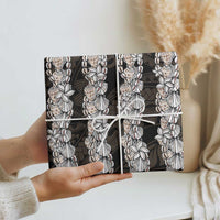 Black and Beige Hawaii Shell Lei Wrapping Paper Hawaiian Sunrise Shell Hebrew Cone Plumeria LT14 - Polynesian Pride