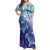 Polynesia Sea Turtle Family Matching Off Shoulder Maxi Dress and Hawaiian Shirt Happy Valentine Day Polynesian - Dark Cyan LT14 Mom's Dress Dark Cyan - Polynesian Pride