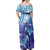 Polynesia Sea Turtle Family Matching Off Shoulder Maxi Dress and Hawaiian Shirt Happy Valentine Day Polynesian - Dark Cyan LT14 - Polynesian Pride