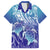 Polynesia Sea Turtle Family Matching Short Sleeve Bodycon Dress and Hawaiian Shirt Happy Valentine Day Polynesian - Dark Cyan LT14 Dad's Shirt - Short Sleeve Dark Cyan - Polynesian Pride