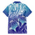 Polynesia Sea Turtle Family Matching Short Sleeve Bodycon Dress and Hawaiian Shirt Happy Valentine Day Polynesian - Dark Cyan LT14 - Polynesian Pride