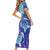 Polynesia Sea Turtle Family Matching Short Sleeve Bodycon Dress and Hawaiian Shirt Happy Valentine Day Polynesian - Dark Cyan LT14 - Polynesian Pride