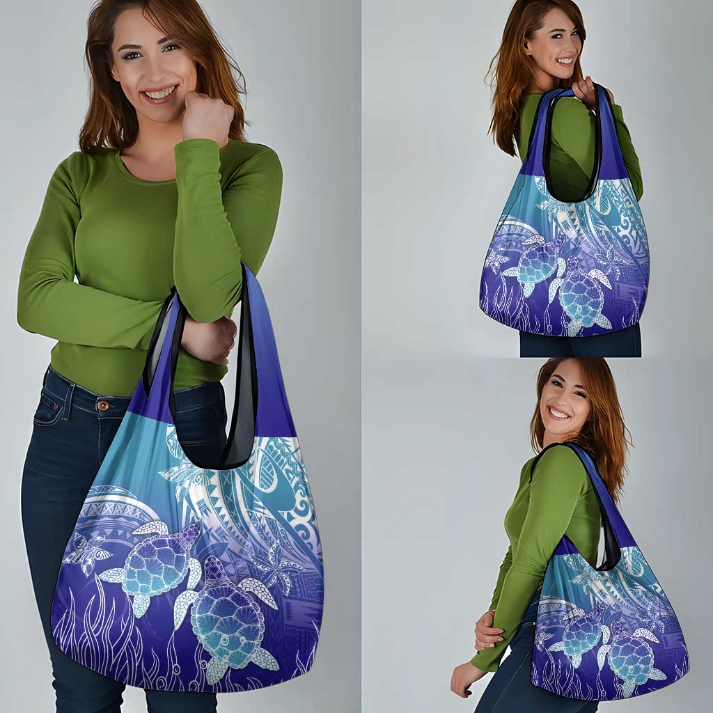 Polynesia Sea Turtle Grocery Bag Happy Valentine Day Polynesian - Dark Cyan LT14 - Polynesian Pride