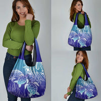 Polynesia Sea Turtle Grocery Bag Happy Valentine Day Polynesian - Dark Cyan LT14 - Polynesian Pride