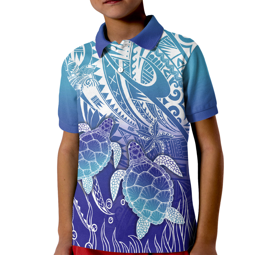 Polynesia Sea Turtle Kid Polo Shirt Happy Valentine Day Polynesian - Dark Cyan LT14 Kid Dark Cyan - Polynesian Pride