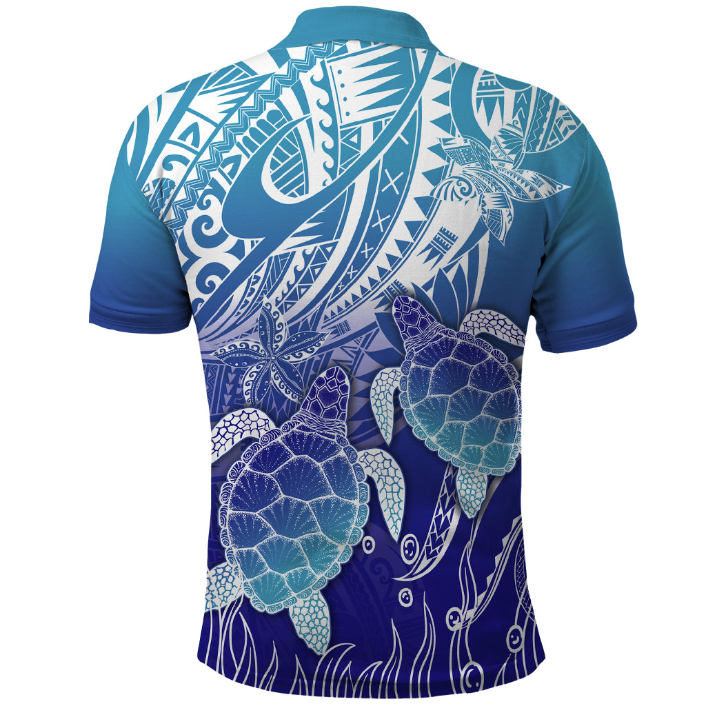 Polynesia Sea Turtle Polo Shirt Happy Valentine Day Polynesian - Dark Cyan LT14 - Polynesian Pride