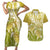 Polynesia Sea Turtle Couples Matching Short Sleeve Bodycon Dress and Hawaiian Shirt Happy Valentine Day Polynesian - Gold LT14 Gold - Polynesian Pride