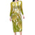 Polynesia Sea Turtle Family Matching Long Sleeve Bodycon Dress and Hawaiian Shirt Happy Valentine Day Polynesian - Gold LT14 Mom's Dress Gold - Polynesian Pride