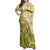 Polynesia Sea Turtle Family Matching Off Shoulder Maxi Dress and Hawaiian Shirt Happy Valentine Day Polynesian - Gold LT14 Mom's Dress Gold - Polynesian Pride