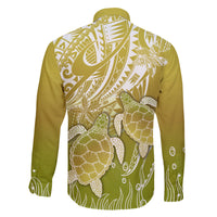 Polynesia Sea Turtle Family Matching Puletasi Dress and Hawaiian Shirt Happy Valentine Day Polynesian - Gold LT14 - Polynesian Pride