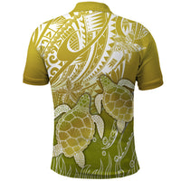 Polynesia Sea Turtle Polo Shirt Happy Valentine Day Polynesian - Gold LT14 - Polynesian Pride