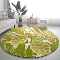 Polynesia Sea Turtle Round Carpet Happy Valentine Day Polynesian - Gold LT14 - Polynesian Pride