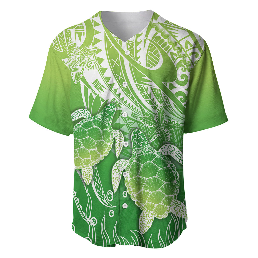 Polynesia Sea Turtle Baseball Jersey Happy Valentine Day Polynesian - Green LT14 Green - Polynesian Pride