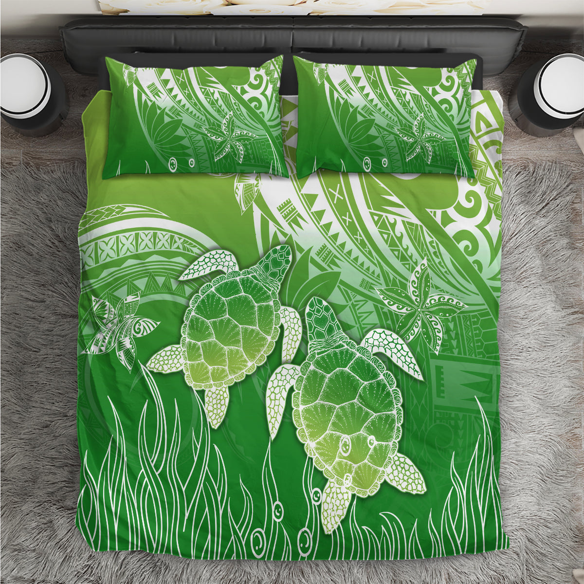 Polynesia Sea Turtle Bedding Set Happy Valentine Day Polynesian - Green LT14 Green - Polynesian Pride