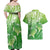 Polynesia Sea Turtle Couples Matching Off Shoulder Maxi Dress and Hawaiian Shirt Happy Valentine Day Polynesian - Green LT14 - Polynesian Pride