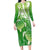 Polynesia Sea Turtle Family Matching Long Sleeve Bodycon Dress and Hawaiian Shirt Happy Valentine Day Polynesian - Green LT14 Mom's Dress Green - Polynesian Pride