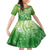 Polynesia Sea Turtle Family Matching Off Shoulder Long Sleeve Dress and Hawaiian Shirt Happy Valentine Day Polynesian - Green LT14 Daughter's Dress Green - Polynesian Pride