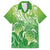 Polynesia Sea Turtle Family Matching Off Shoulder Long Sleeve Dress and Hawaiian Shirt Happy Valentine Day Polynesian - Green LT14 Dad's Shirt - Short Sleeve Green - Polynesian Pride